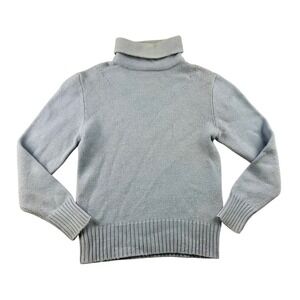 Vintage Bogner Sweater Blue M 100% New Wool Hong Kong Made Turtleneck Ribbed Ski